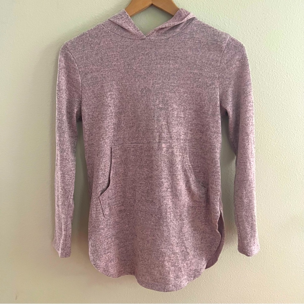 Ginger Lightweight Pink/Gray Heather Hoodie Sweater, Size S, EUC